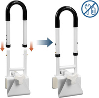Barres d'appui réglables pour baignoire MSMT pour personnes âgées et seniors, en acier et nylon, capacité de charge de 150 kg, aide à la sécurité dans la baignoire