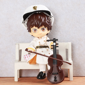 Ob11 búp bê quân đội áo khoác có thể điều chỉnh vành đai đồng phục phong cách Váy áo khoác obitsu11 17cm màu xanh đậm quân đội thẩm mỹ Ăn mặc - Product Image 5