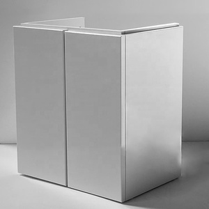 PTB <span class=keywords><strong>CUBIX</strong></span> Blanco brillante Colgado en la pared 450 Dos puertas Baño moderno Lavabo Gabinete Muebles de tocador - Product Image 3