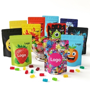 3.5g Custom Smell Proof Black Mylar <b>Bags</b> Resealable <b>Zipper</b> Stand up Pouch for Candy Gummies Powder <b>Storage</b> OEM - Product Image 2