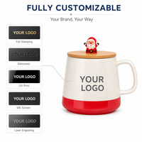 Tasse fantaisie personnalisée Père Noël dessin animé pour souvenir de vacances, vente en gros, livraison rapide, impression sur mesure