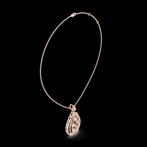 Pendentif en forme de larme en or avec feuille d'or, en or 14 carats et 18 carats, pour femmes, mariage, fête, anniversaire, élégant, inspiré de la nature - Product Image 5