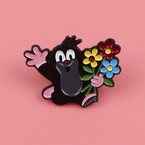 Broches en émail mignonnes en forme de taupé, broches animales de dessin animé, accessoires vestimentaires, broches pour femmes, épingles de revers, badges, bijoux pour amis - Product Image 3