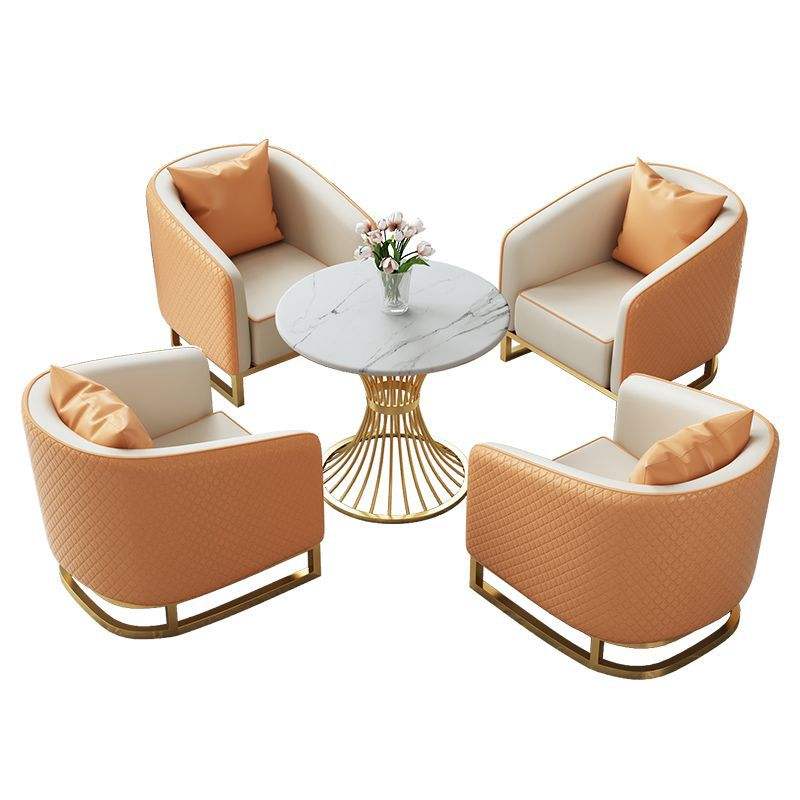 Combinación naranja: mesa redonda 1111