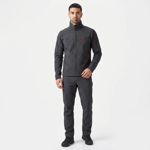 Wholesale <b>Canvas</b> Softshell <b>Jacket</b> with Stand Collar Waterproof Customized Logo Front Zipper <b>for</b> <b>Men</b> Autumn Fashion - Product Image 1