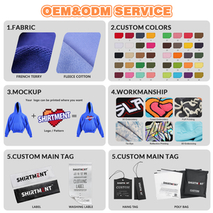 Tùy Chỉnh 350GSM Hoodies Nặng Cotton Trống Dày Lông Cừu Quá Khổ In Logo Người Đàn Ông Của Áo Nỉ Dịch Vụ - Product Image 5