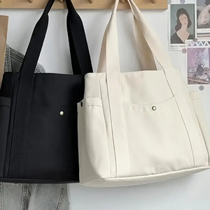 Thời trang phụ nữ thiết kế sinh thái Túi xách mạnh mẽ bông vải tote túi có thể giặt tự nhiên tái sử dụng mua sắm vai túi giản dị Totes - Product Image 2