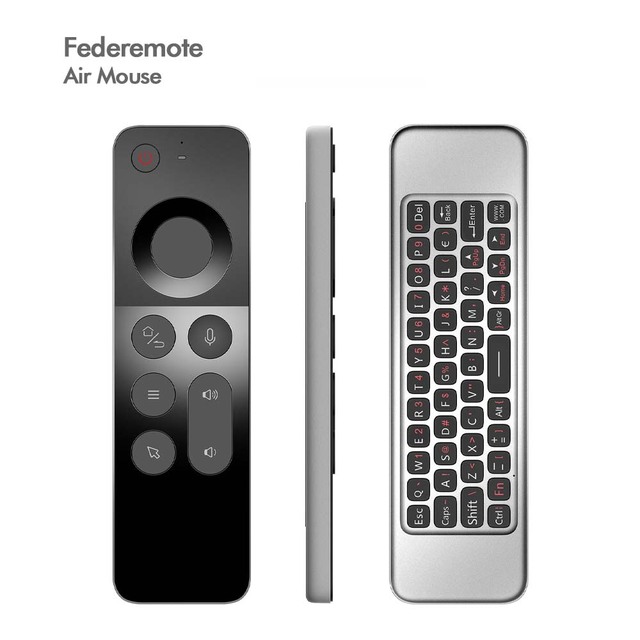 Federemote W3 Voice Gyro Sensor Hands Free Remote Control Air Mouse for Smart TVs Android Boxes