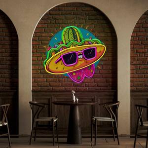 ป้ายไฟนีออนแบบกำหนดเองพร้อมการพิมพ์ UV สำหรับตกแต่งผนังร้านกาแฟ ร้านอาหาร ไฟ LED กันน้ำ - Product Image 1