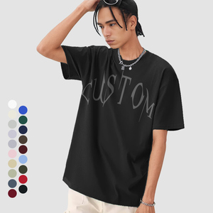 Custom Logo Street Style T-<b>shirts</b>, 230gsm 100% Cotton, Unisex O-neck Short Sleeve, High Quality Oversized Casual Tops for <b>Men</b> - Product Image 1