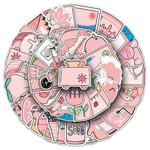 Custom Label PVC <strong>Stickers</strong> <strong>Preppy</strong> Kawaii Aesthetic Cartoon Piggy Pink Girly Offset Printed Reusable Eco-Friendly Home Decor Pack - Product Image 1