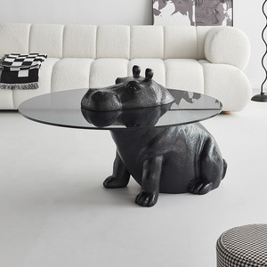 <span class=keywords><strong>Mesa</strong></span> de Centro Moderna Contemporánea con <span class=keywords><strong>Diseño</strong></span> de Hipopótamo, Precio de Fábrica, Vidrio Templado Redondo para Sala de Estar - Product Image 2