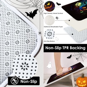 Cortina de Ducha de Poliéster con Diseño de Calabaza Oscura de Halloween, Cortina de Baño con Impresión Digital, Impermeable, Impresión Personalizada, Venta al por Mayor, Moderna - Product Image 5