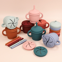 Vaisselle en silicone pour bébé Ensemble Dassiettes Et Bavoir 8 Pcs Ensemble De Alimentacion Plateau en silicone Sensoriel pour bébé et assiettes