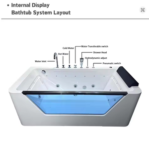 Bañera Independiente de Lujo con Retención de Calor, Bañera de Acrílico para Remojar el Cuerpo, para Renovación de Baños de Residencias de Alta Gama - Product Image 4
