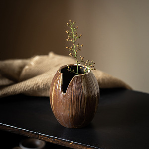 Stoneware Retro Handmade Special-shaped Desktop Ceramic Hydroponic Mini Flower <strong>Vase</strong> Decoration Dried Flower Inserting <strong>Small</strong> <strong>Vase</strong> - Product Image 2