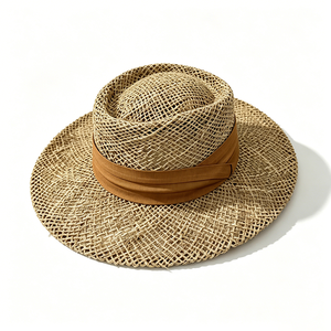Unisex Hollow <b>Straw</b> Bucket <b>Hat</b> Fabric Band Wide Brim UV Protection Summer Beach Sun <b>Hat</b> ACE Custom Logo - Product Image 3