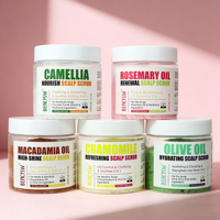 Shampoo exfoliant pour le cuir chevelu à la lavande, soin du cuir chevelu 2 en 1 avec huile de menthe, soin capillaire pour clarifier et éliminer les accumulations