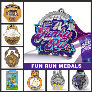 Medalla de la carrera Indiana <span class=keywords><strong>Heroes</strong></span> Run, directa de fábrica, de aleación de zinc, con forma de estrella 3D, chapada en oro, para premios por logros en carreras comunitarias. - Product Image 2