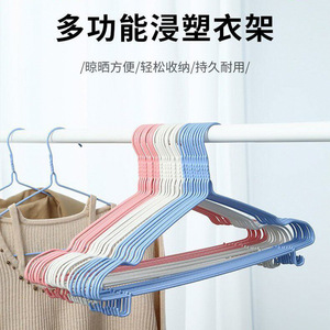 Velvet Coated Clothes Hanger Thickened Iron Non Slip Multi Functional With <b>Hooks</b> For Clothing Organizer 10 Pack Random Color - Product Image 5