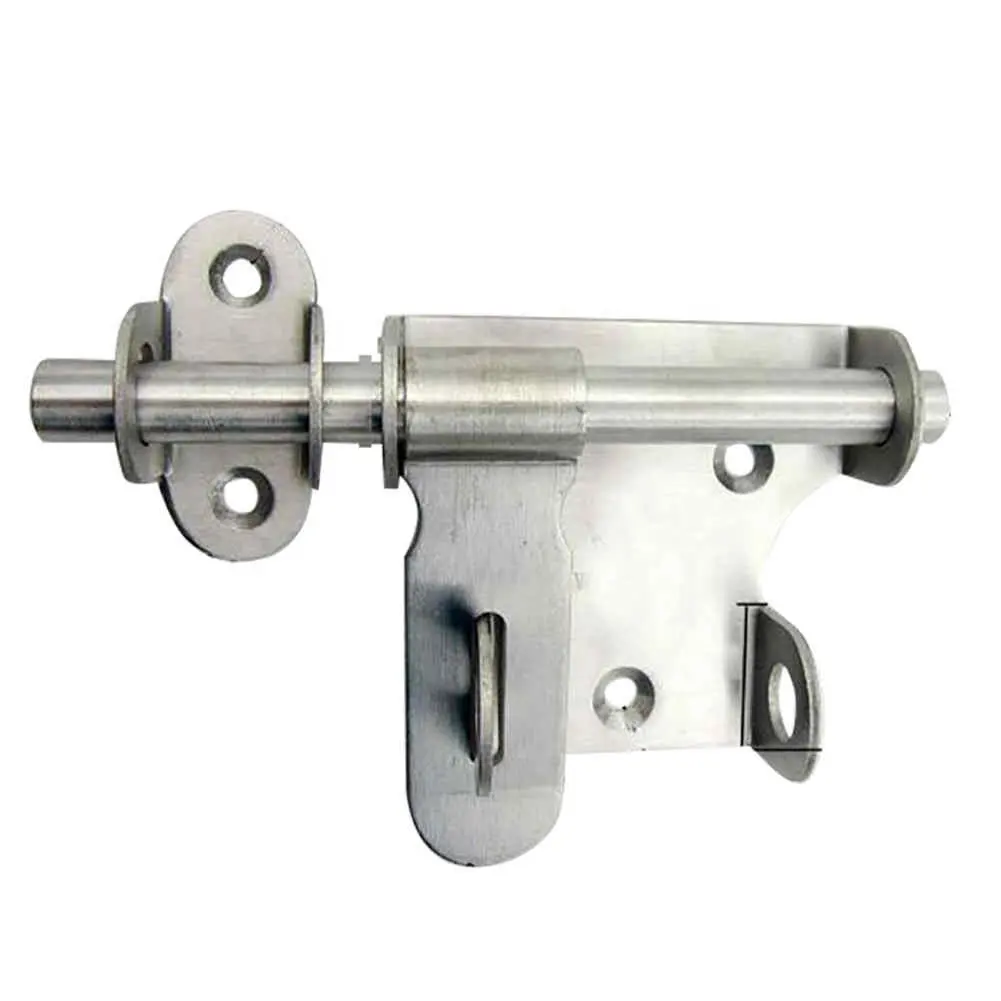 Thực Tế Khóa Phần Cứng An Toàn Cổng Cửa Latch Staple Chống Trộm Trumpet Trượt Bolt Nhà Bền Then Cửa Thép Không Gỉ