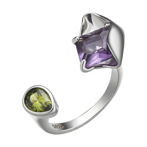 Joyería fina, anillo abierto de Plata de Ley 925 con cristal, anillos de moda elegantes, joyería personalizada de alta calidad, moda W - Product Image 3