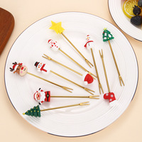 Creatieve Kerst fruitvorkjes van roestvrij staal, verguld, met schattig leeuwendansdesign, spiegelpolijst.