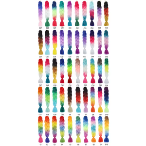 Vente en gros 24 pouces Ombre Jumbo Crochet Tresses Extensions de cheveux 100g Cheveux synthétiques Utile et habile pour les femmes et les filles - Product Image 2