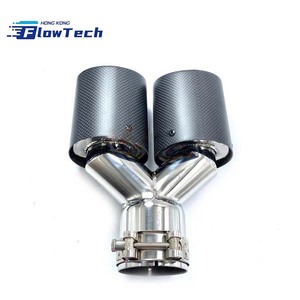 89mm Universal <b>Car</b> Exhaust Muffler Tip Stainless Steel with Carbon Fiber Inlet Cover for Vehicle Modification Decoration - Product Image 4