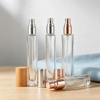 Flacons de parfum vides en verre transparent carrés et ronds de 3 ml, 5 ml, 10 ml avec logo personnalisé, rechargeables, pour échantillons de voyage