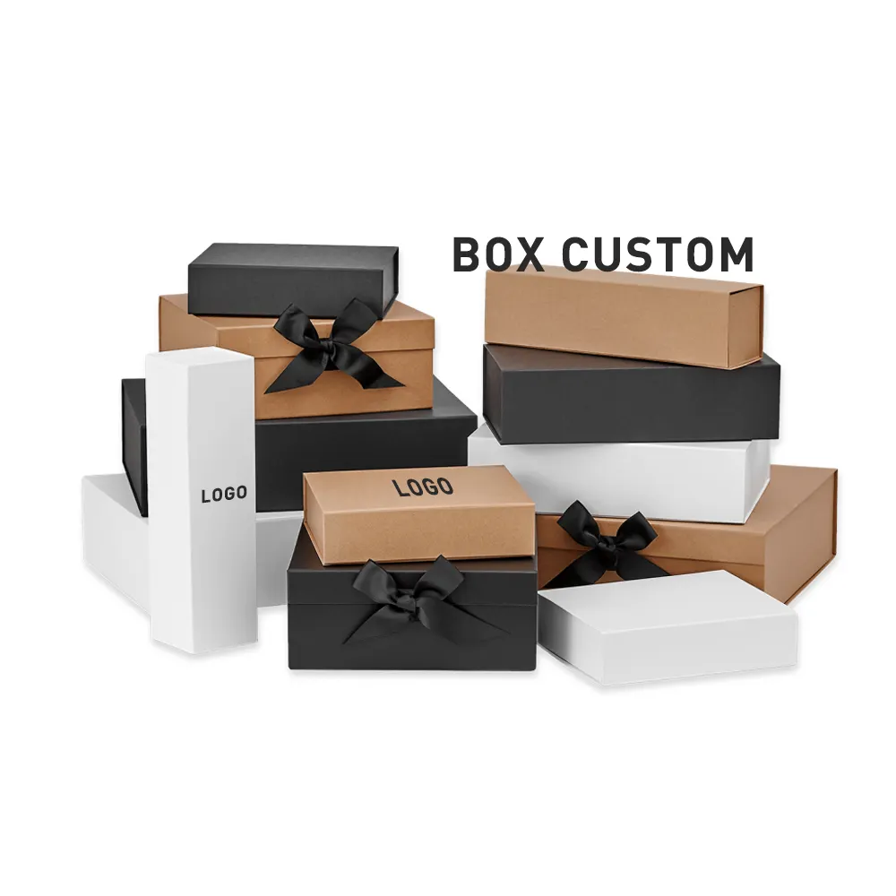 로고 포장 블랙 선물 배송 상자 선물을위한 맞춤형 종이 선물 상자 크리스마스