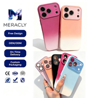 Coque de téléphone portable en silicone liquide dégradé avec protection d'objectif pour iPhone 12 13 15 16 Plus 17Air, étui en caoutchouc givré, vente en gros