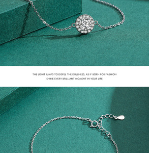S925 Silver Chain <b>Bracelet</b> Round Zircon Snowflake Bezel Setting Classic Women's Everyday Wear Fine Link <b>Bracelet</b> - Product Image 6