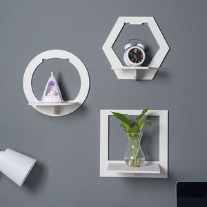 Étagère murale décorative hexagonale pour rangement, support pour fond de télévision, chambre, balcon, chevet, et support pour pot de fleurs - Product Image 2