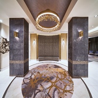 Tapis de luxe en laine tuftée à la main, noir magique, moderne, écologique, pour hall d'hôtel, réception, salon, tapis de qualité supérieure