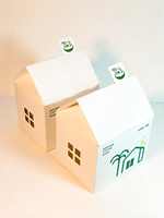 Boîte d'emballage créative en carton blanc en forme de maison pour café filtre, boîte à cartes pour filtre à café en papier