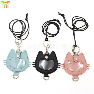 In-stock leather cat head mini <b>bag</b>, <b>coin</b> purse, key necklace, pendant, sweater chain accessory, neckband to match clothing. - Product Image 3