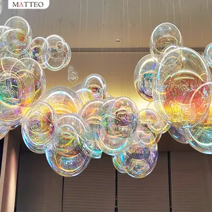 Lustre grande colorido de bolhas acrílicas para decoração de salão de casamento, lobby de hotel, arte moderna