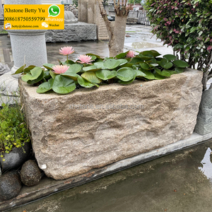 Giardino paesaggistico decorazione Design naturale vecchia pietra materiale antico acqua trogolo ciotola vaso fioriere per la vendita - Product Image 3