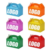 Emballages personnalisables pour mousse, macarons, cupcakes, cadeaux de fête, boîtes à gâteaux portables de couleur arc-en-ciel avec poignée