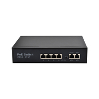 Commutateur PoE CCTV 4 8 16 24 ports pour caméra IP Hikvision 10/100/1000M IEEE802.3af/at avec fonction d'extension VLAN/250m