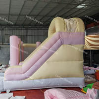 Château gonflable commercial géant avec toboggan sec extérieur pour enfants et adultes, double toboggan, combo d'obstacles, portable, Lemon Bounce