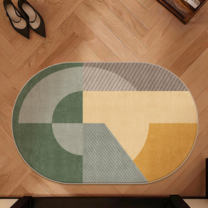 Abstract Oval Door <b>Mat</b> Imitation Cashmere Non Slip Entryway Rug Home Bathroom Bedroom <b>Floor</b> <b>Mat</b> <b>Soft</b> Absorbent Indoor Use - Product Image 4
