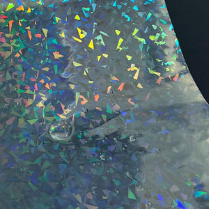 <span class=keywords><strong>Film</strong></span> de lamination à froid BOPP souple texturé effet verre brisé/tissu craquelé holographique pour emballage de fêtes, résistant à l'humidité - Product Image 6