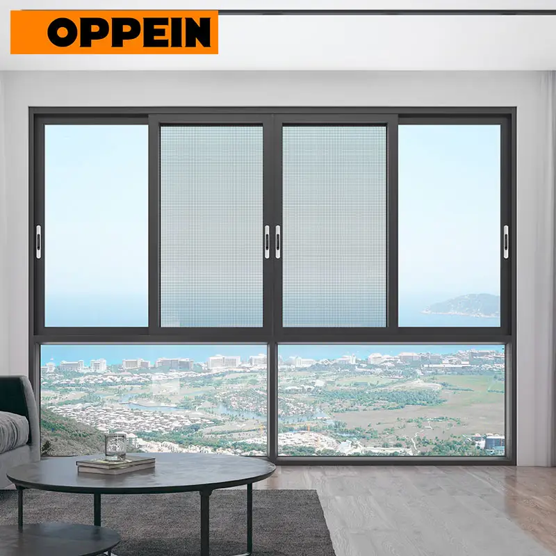 OPPEIN Modern Apartment Soundproofอลูมิเนียมเลื่อนหน้าต่างหน้าจอ