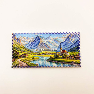 Aimants de réfrigérateur en résine 3D représentant des villages alpins suisses, souvenirs de paysages de montagne suisses pour cadeaux de voyage - Product Image 2