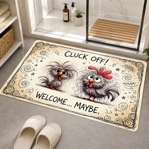 1Pc <span class=keywords><strong>Tapis</strong></span> de sol amusant en forme de poulet, en velours cristal, antidérapant, lavable, pour <span class=keywords><strong>cuisine</strong></span>, salle de bain, intérieur, extérieur, décoration de la maison - Product Image 5
