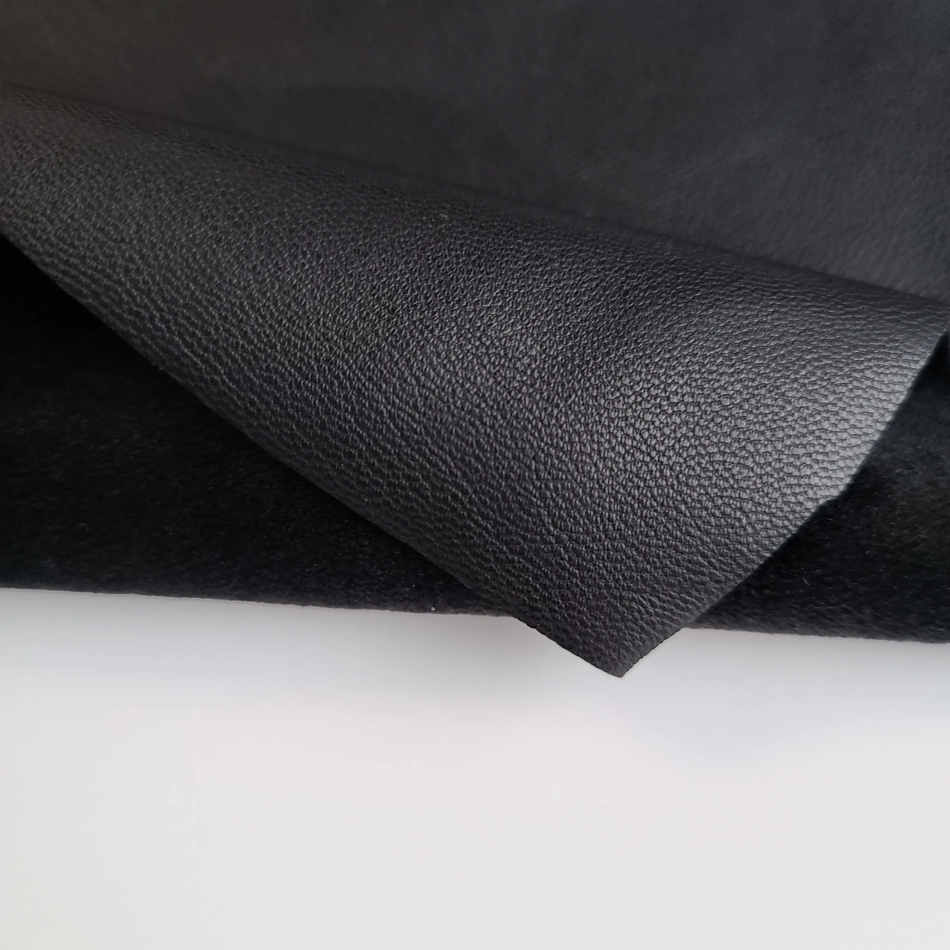 Synthetic vegan artificial PU leather with velboa 300 gsm for garment
