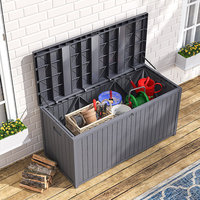 AJUNION-Grande Boîte de Rangement en Plastique Étanche pour Jardin Extérieur, 430L, pour Coussins de Rangement, Outils