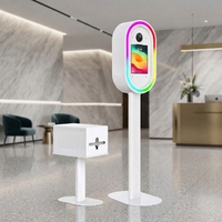 Machine de photomaton ovale pour iPad 12,9 pouces avec flight case, stock US, livraison porte-à-porte, support de panneau personnalisé, possibilité d'ajouter une boîte pour imprimante